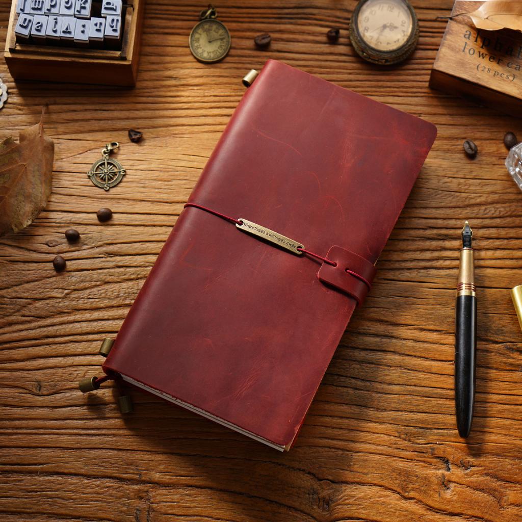 2026 First Layer Cowhide Notebook Genuine Leather Retro Travel Notebook Handmade Loose-leaf Notepad Diary Spot