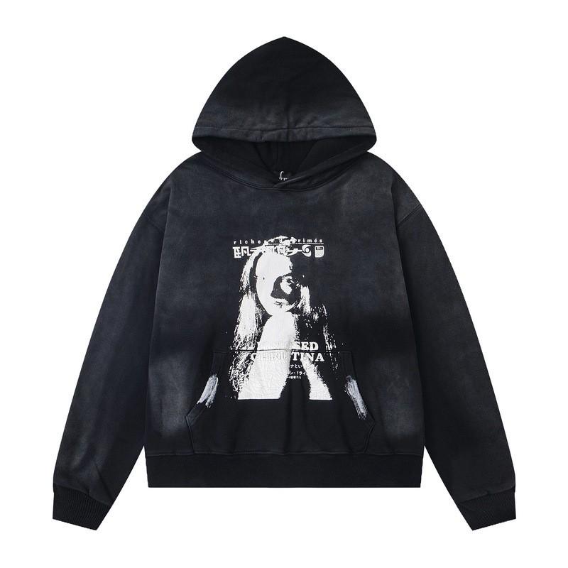 2025 Unisex Oversized Hooded Sweatshirt With Vintage Character Print Loose Fit Streetwear Casual Top