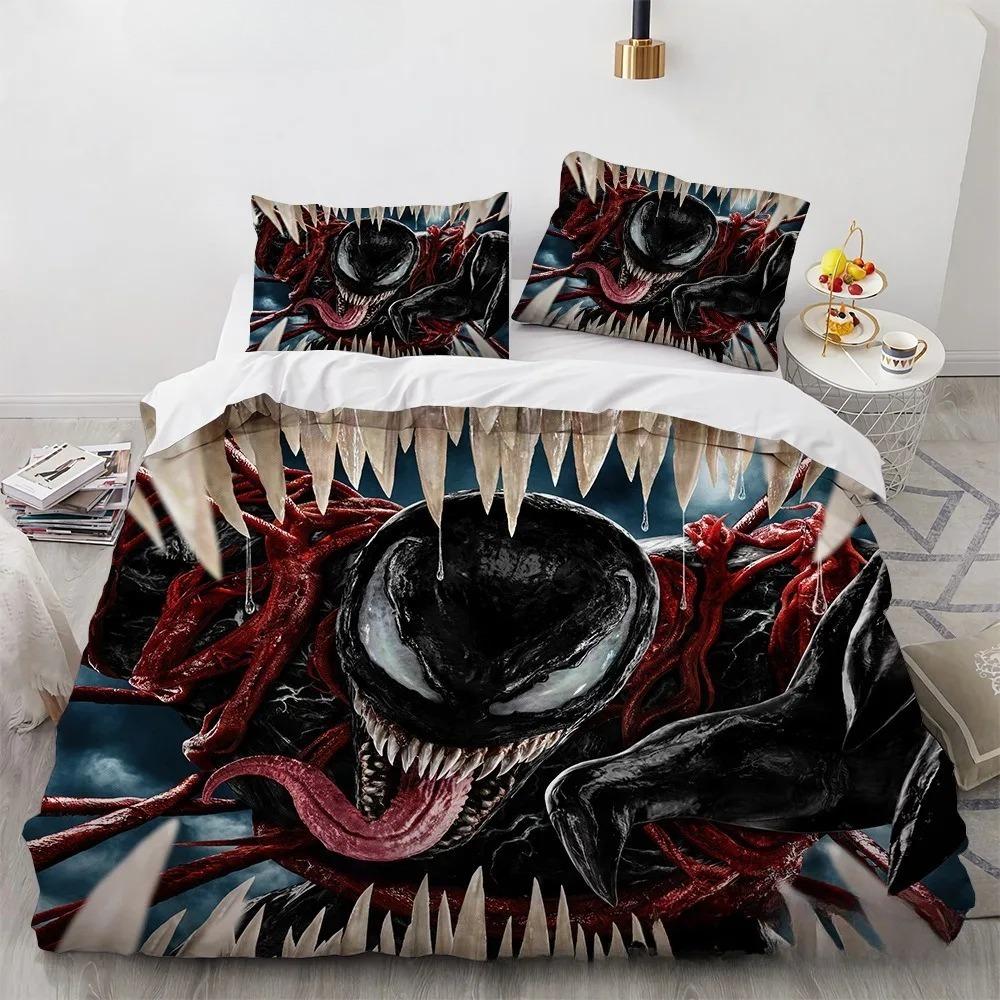 Venom Duvet Cover Pillowcase Bedding Bedroom Decoration Children Gift Adult Single Double Bed Large Sizezip Duvet Cover