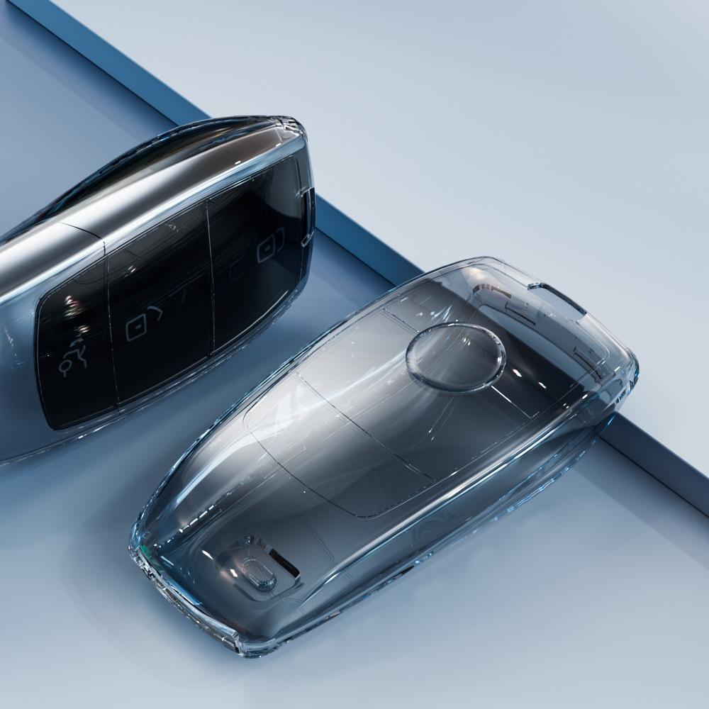 

TPU Transparent Key Case for Mercedes Benz A/C/E/S/GLC Class – Anti-Scratch E200 E400 W213 Key Shell Protector