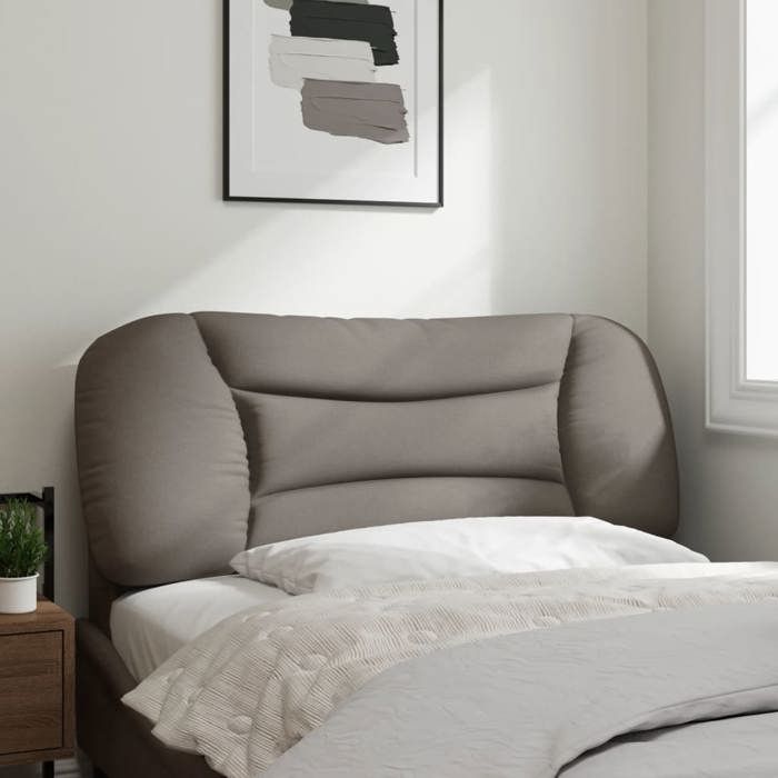VidaXL Coussin de Tête de Lit, Oreiller de Lecture avec Fermeture à Glissière, Coussin de Lecture pour Lit Chambre, Taupe 374553