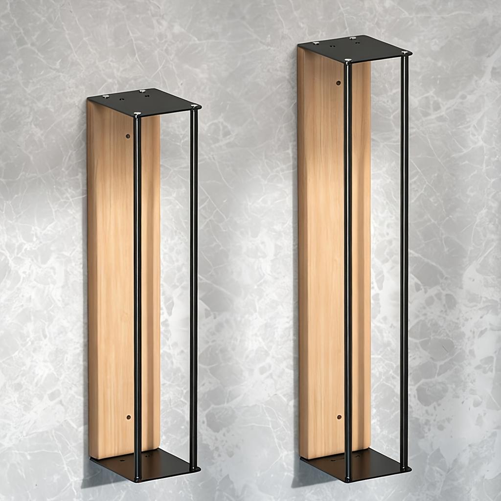 Wall-Mounted Towel Storage Rack - Space-Saving Vertical Bathroom Shelf with Sturdy Steel Frame & Wood Shelf, Modern Minimalist Suitable for Bathrooms