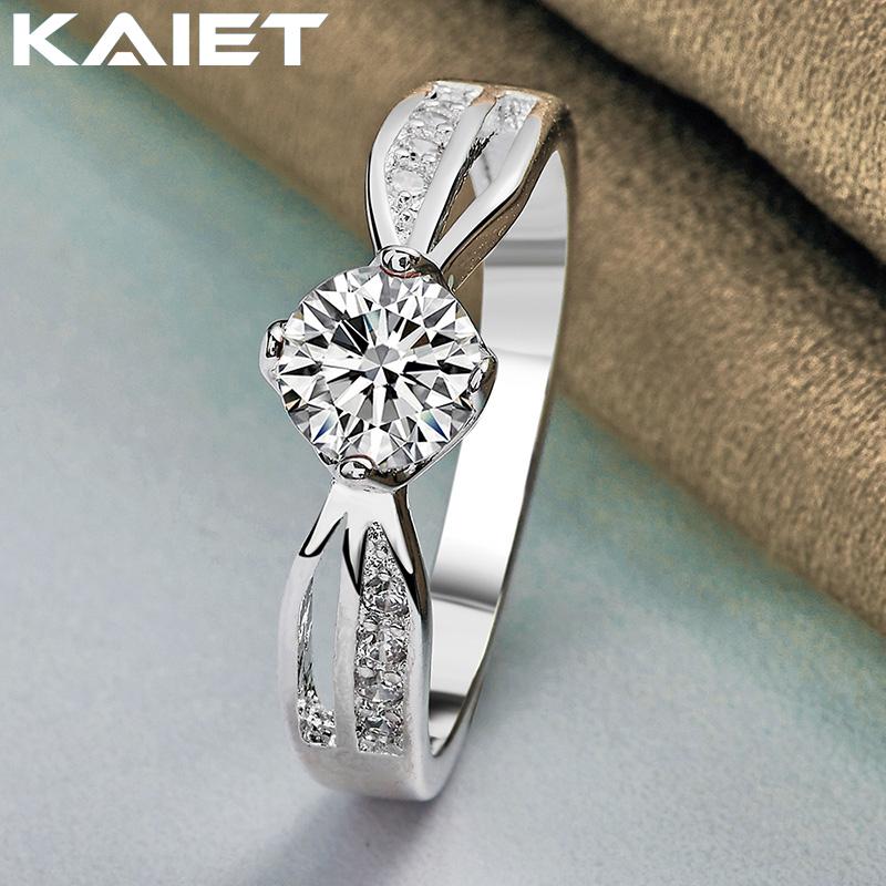 

925 Silver Shiny Crystal 7-10 Ring Wedding Charm Accessories For Women Jewelry 10