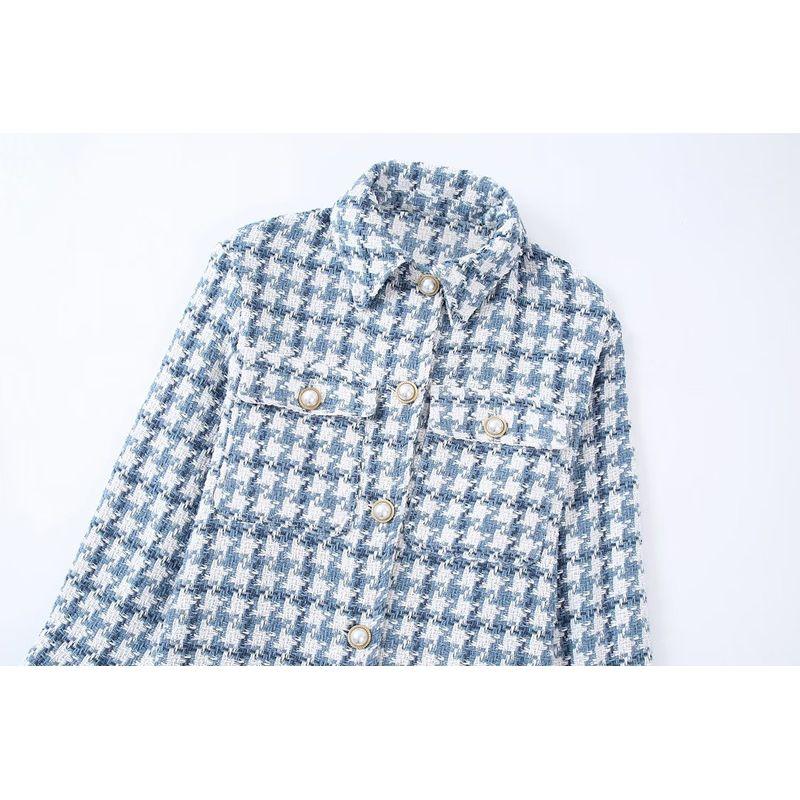 Ur New Women's Artificial Pearl Button Texture Shirt