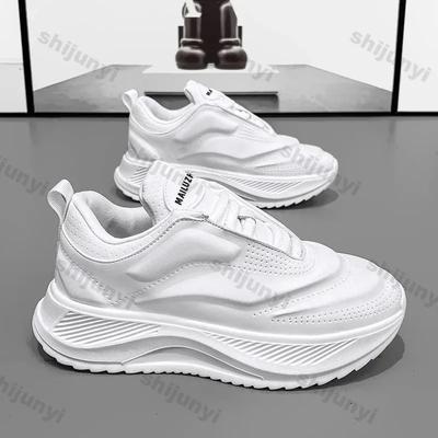 Baskets Décontractées pour Homme Mode Chaussures de Tennis Légères pour la Marche Homme Mode Automne Extérieur Plateforme Épaisse Antidérapante Chaussures Blanches Zapatillas Mujer