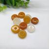 Golden Silk Jade Ping An Kou Bead Pendant - 16mm Round Abacus DIY Accessory