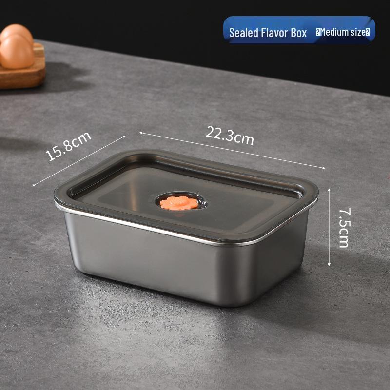 Stainless Steel Rectangular Food Storage Box with Lid