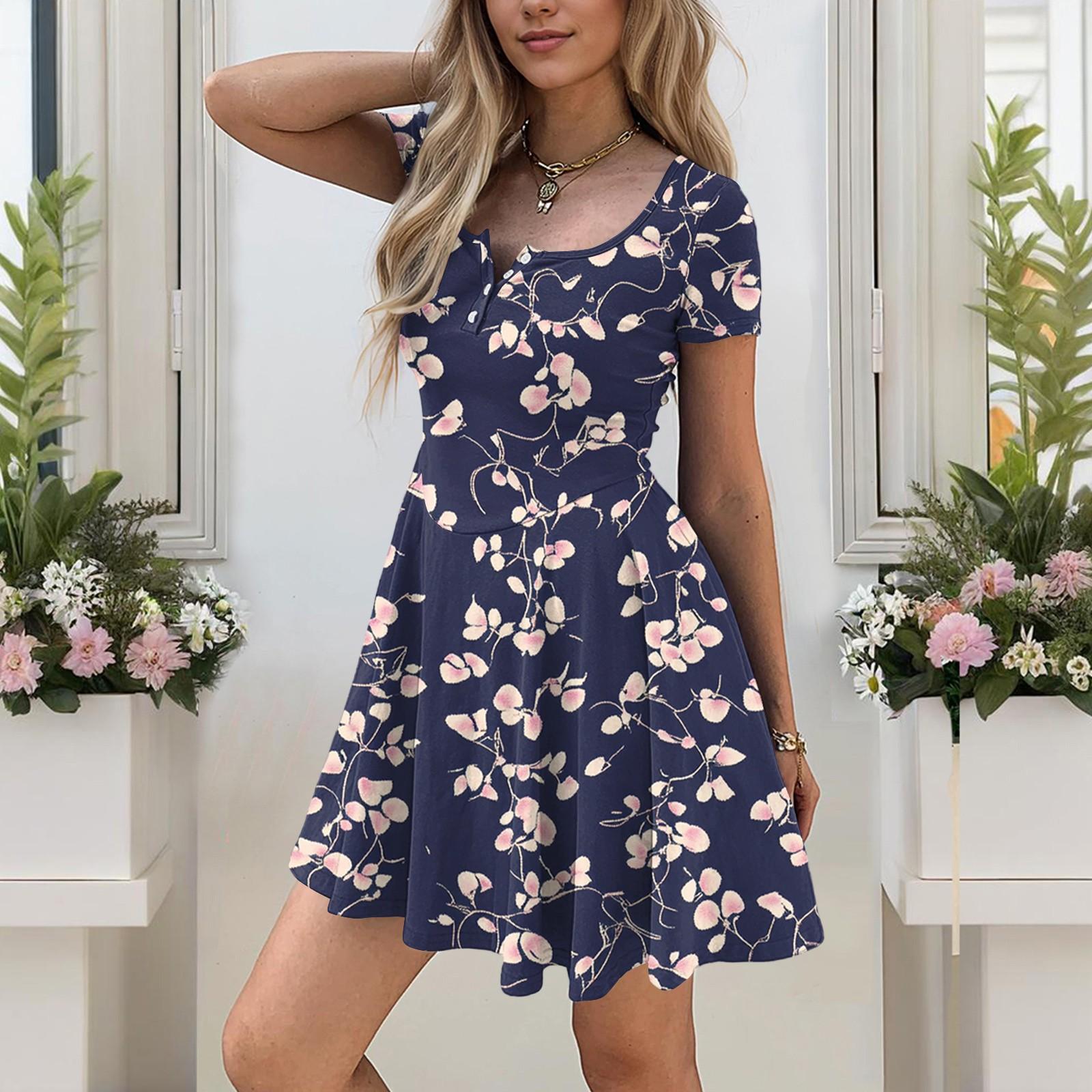 

Женская повседневная облегающая юбка с цветочным принтом, застегивающаяся на пуговицы, с карманами XL тёмно-синий