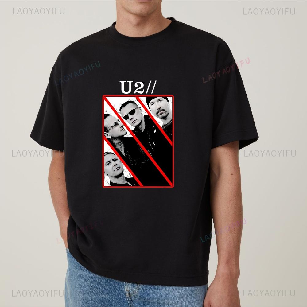 U2 Band Members Photo Graphic T-shirt XXL