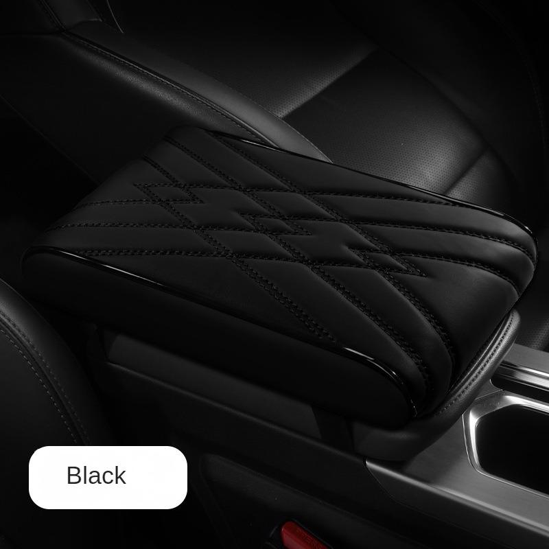 Car Armrest Pad Leather Universal Auto Armrest Cover Wave Embroider Car Armrest Mat Center Console Arm Rest Protection Cushion