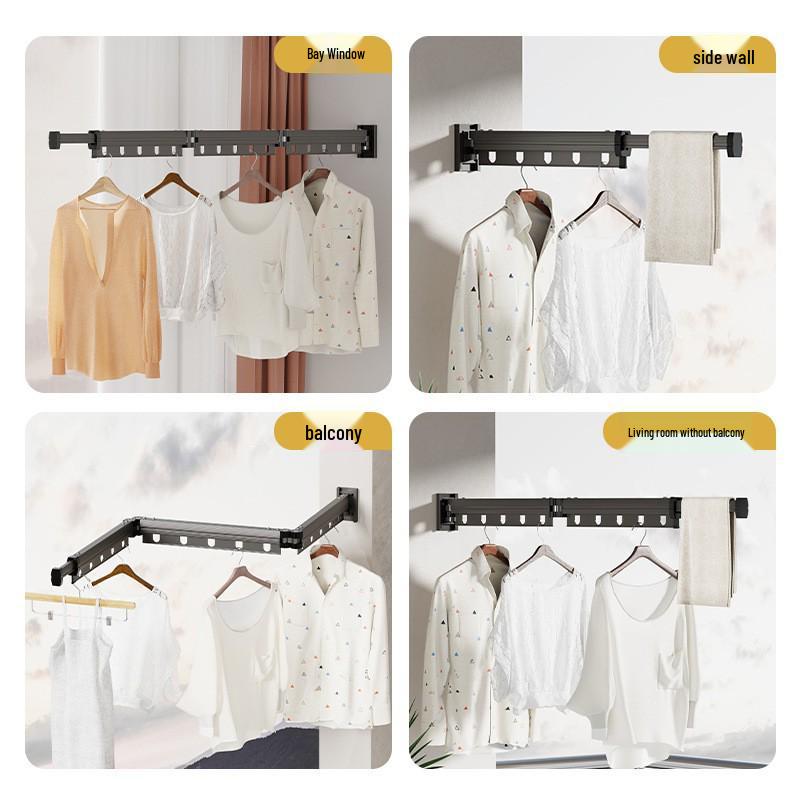 Faltbarer einziehbarer wandmontierbarer Wäschetronständer für den Balkon