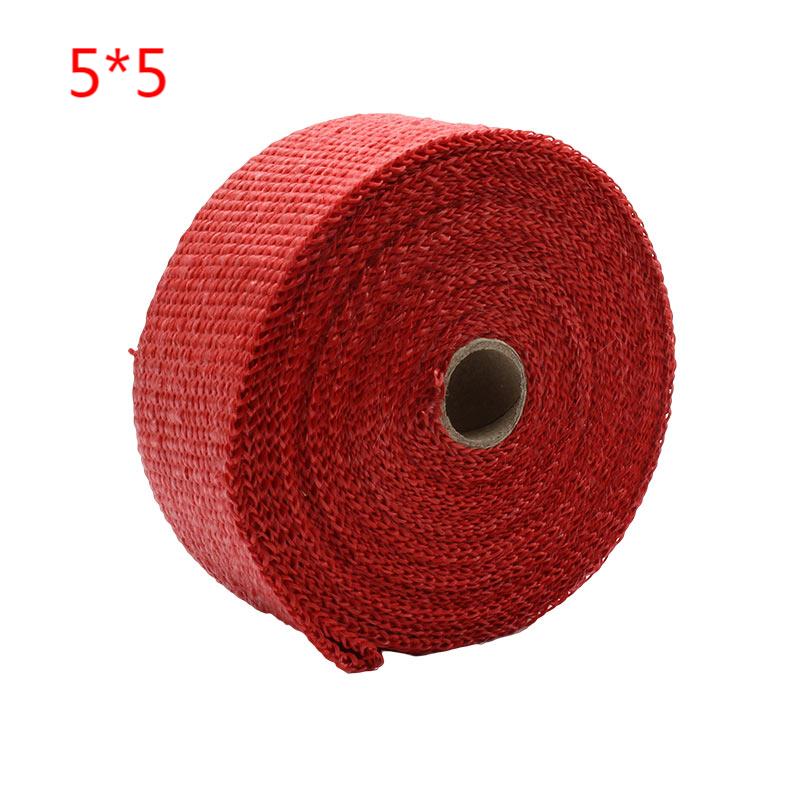 Motorcycle Muffler Thermal Tape Exhaust Band Heat Wrap Fiberglass Heat Shield Insulation With Stainless Ties 5CM*5M Termotape