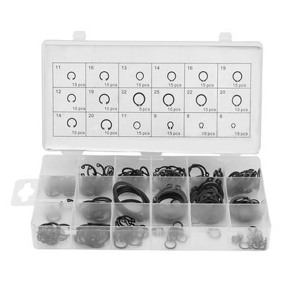 225pcs Internal & External Snap Retaining Ring Circlip Assortment Box Set 18 Sizes