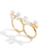 Design Style Imitation Pearl Scallop Shell Ring, Personalized Metal Smooth Thread Hat Ring
