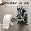 Funny Gothic Housewarming Gifts Skeleton Toilet Paper Holder, Wall Mount Skull Tissue Dark Aesthetic Bathroom Fixtures Roll Organizer Stand,
