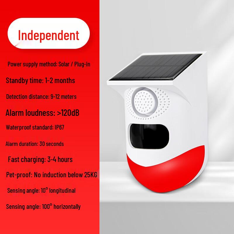 Mussel Solar Infrared Motion Sensor Alarm