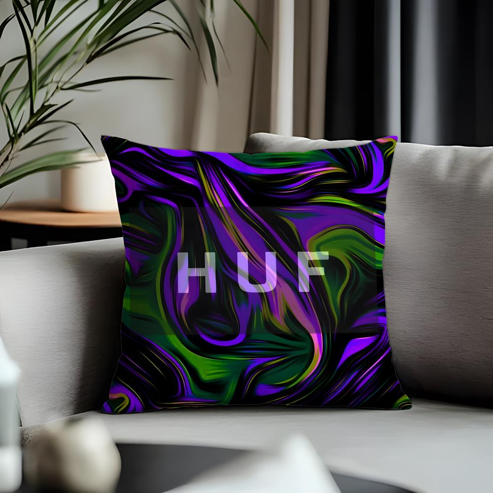 Hot Hhufable Cushion Cover Antidustmite Pillowcase Invisible Zipper Silky Short Plush Sofa Cushion Cover