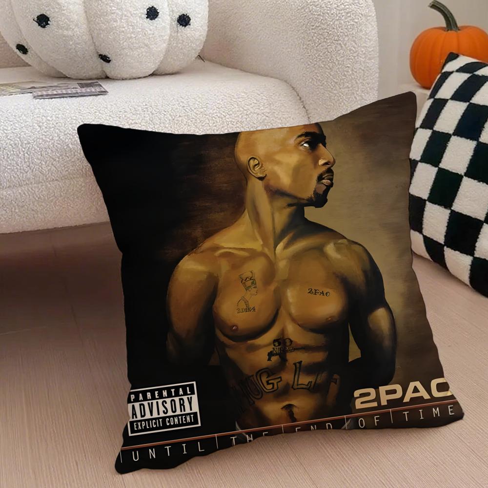 T-Tupac S-Shakur All Eyez On Me Cushion Cover Linen Pillow Case Soft Breathable Protective Couch Room Decoration