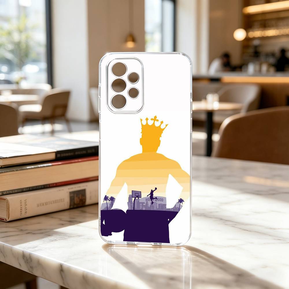 Basketball 23 L-LeBron J-James-S Phone Case Transparent Silicone Soft For Samsung S25,S24,S21,S22,S23,S30,Ultra,S20,Plus,Fe