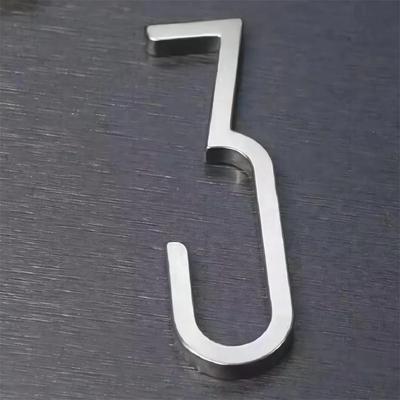 DIY Stainless Steel Door Number Plates Silver Number 0-9 Door Numbers Number Signage Home Art Decoration
