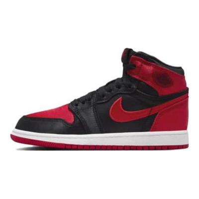 Air 1 Retro High OG PS Satin Bred 2023 Kids Sneakers Black University-Red White FD5304-061