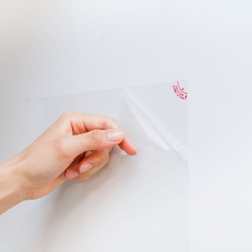 Peelable transparent sheet, three-layer type