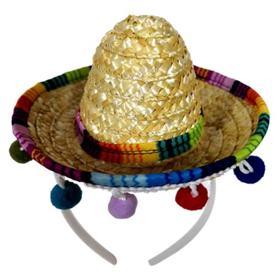 Mini Mexican Hat Hairband Loop Headband Day of the Dead Cosplay Hair Accessory