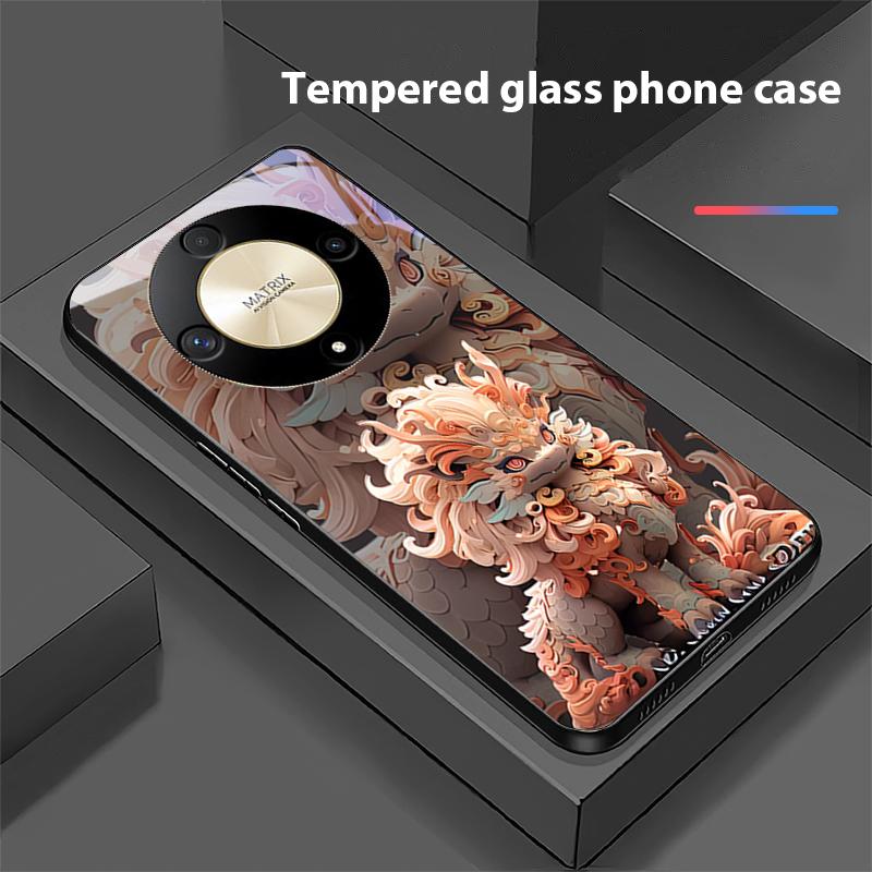 Stil Chinezesc Leu Pentru Honor Magic 6 50 70 90 Lite X7b 200 Pro Nova 10 Nova 5T X6 P30 Pura 70 Ultra Carcasă Telefon din Sticlă Călită