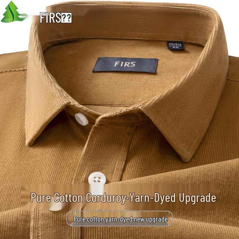 Shanshan Men s Thick Corduroy Long-Sleeve Cotton Shirt 43
