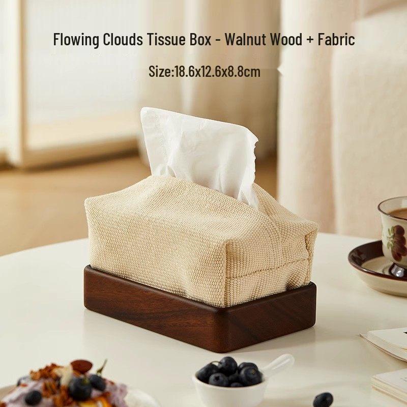 LIEI Black Walnut Desktop Tissue Box