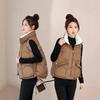 Jacket Cotton Vest Women's Autumn and Winter New Temperament Stand-up Collar Cotton-padded Vest Short Vest