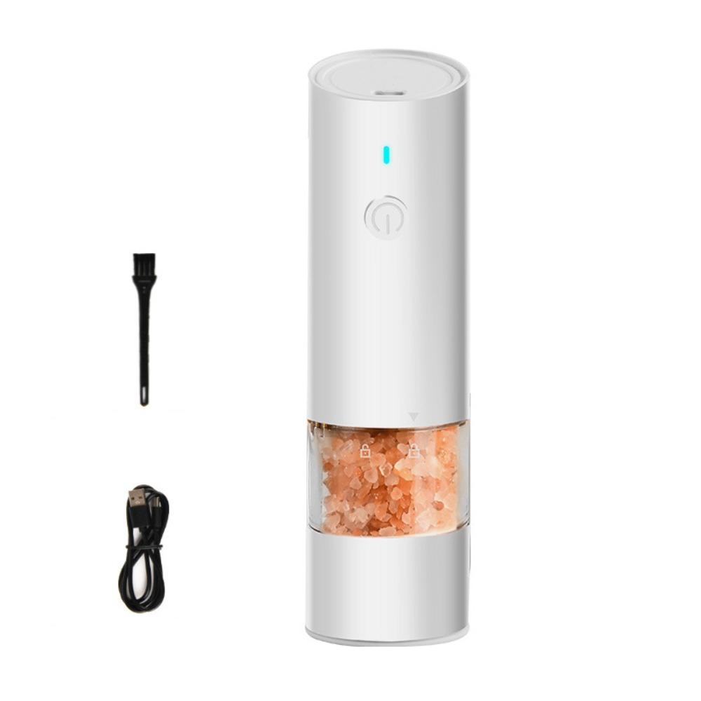 USB Rechargeable Electric Salt and Pepper Grinder with Light Pepper Mill Bottle Dinning Table