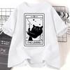 Tarot Lover T-shirt Short Sleeve Cat Lover T-shirt Crazy Cat Women's Graphic T-shirt Harajuku Casual Retro Clothes T-shirt Y2K
