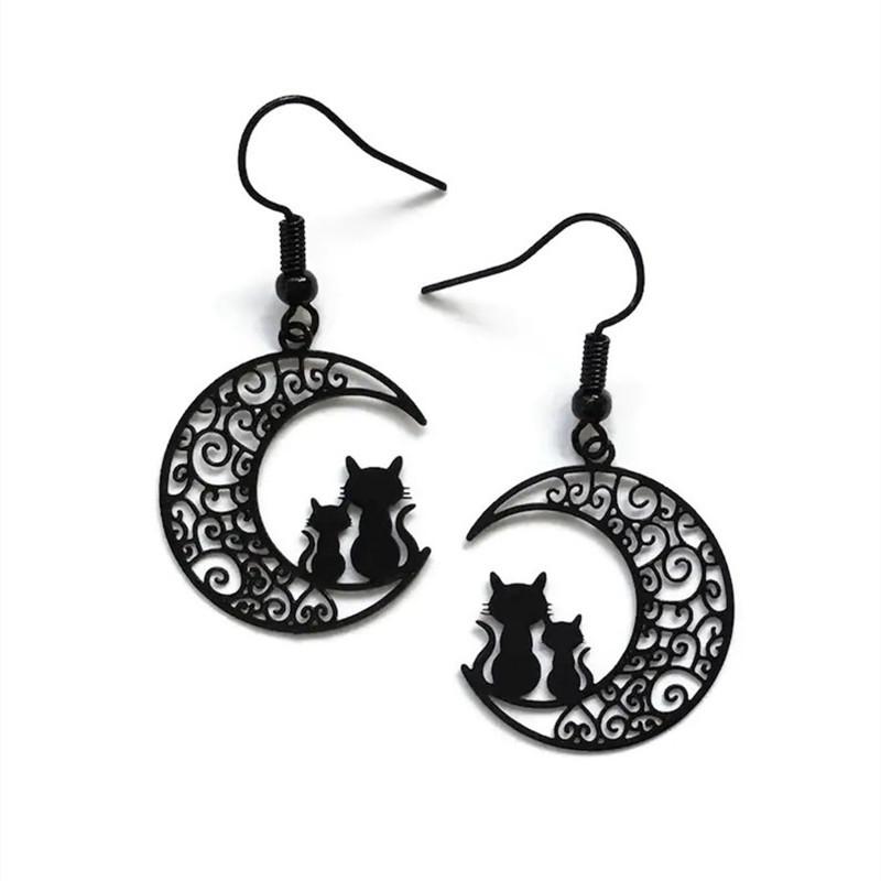 Party Jewelry Vintage Gothic Vampire Witch Black Rose Earrings For Women Creative Holiday Party Personalized Jewelry Accessories