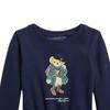 Polo Ralph Lauren Logo Bear Print Long Sleeve Dress Kids Dresses Blue 313916767-002