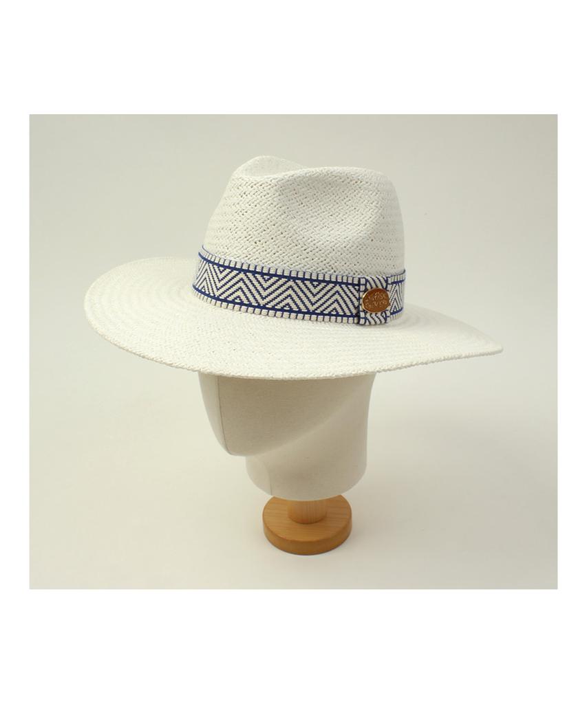 Yunibeosyeolkemiseuteuli Blue Mono Line Swing White Fedora Summer Fedora