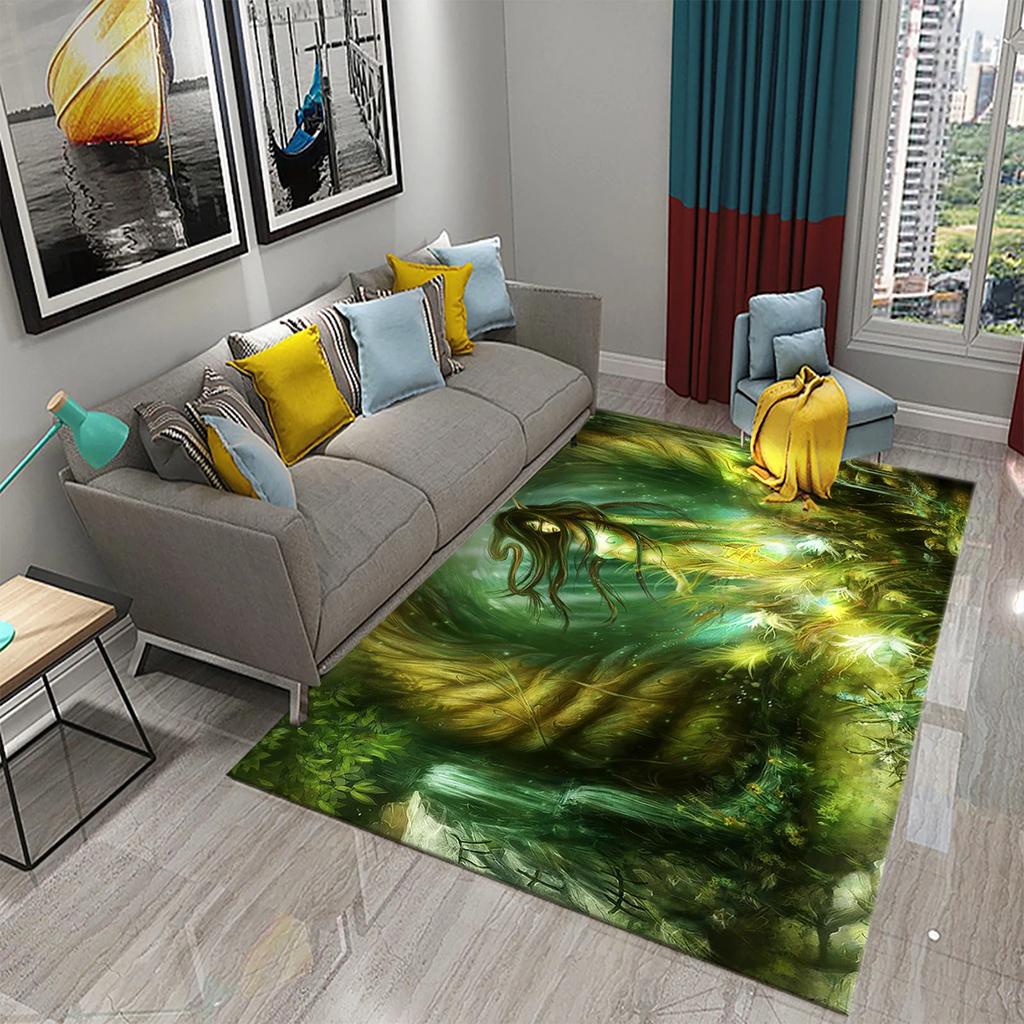 3D Forest Magical Creature Carpet for Home Decor Carpet Living Room Kids Bedroom Doormat Floor Mat Carpet Bathroom Anti Slip Rug