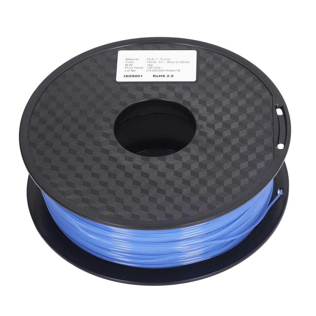 3D Printing Consumable 1.75mm PLA Filament Blue to White Color Changing Consumable Filament