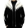 Men's Winter Golden Sable Faux Fur Hooded Leather-Wool Coat