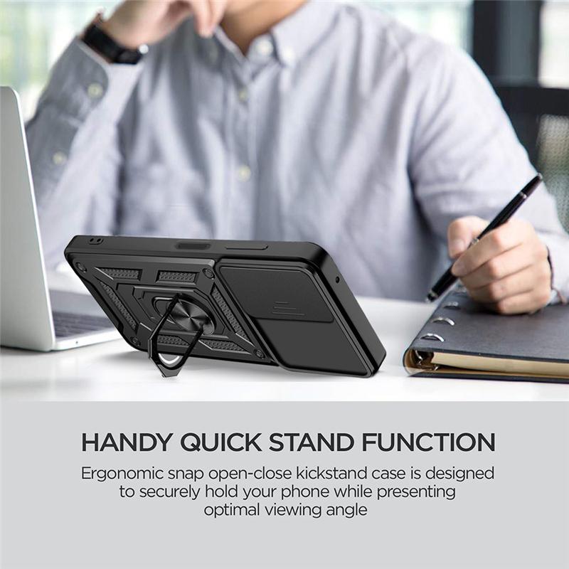 For Motorola Moto G200 5G Case Luxury Slide Camera Protect Phone Cases For Moto G200 G 200 Shockproof Armor Stand Holder Ring Back Cover Shell