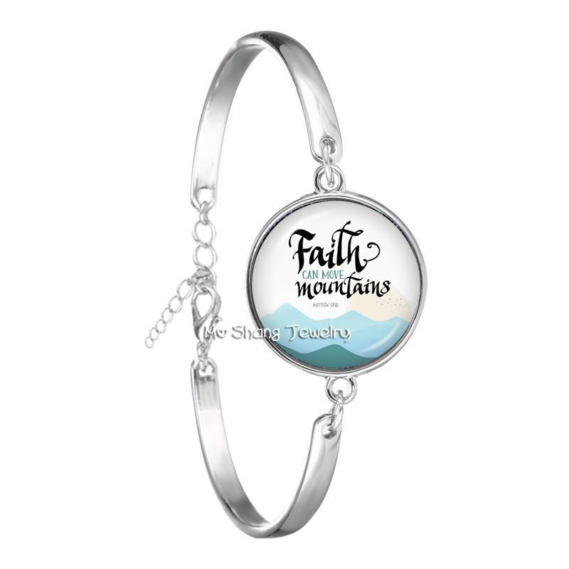 Neues Mode-Bibelvers-Armband Handgefertigtes Glasarmband Schriftzitat Schmuck Christliches Geschenk für Frauen Männer