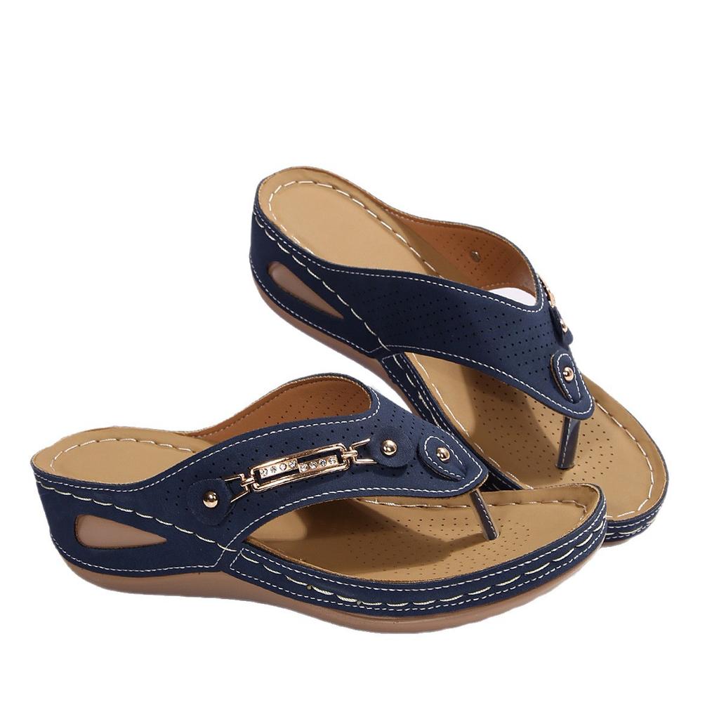 Infradito Retro da Donna con Supporto per l'Arco Plantare - Comodi Sandali Estivi a Infradito Slip-On