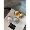 Heavy Industry Exaggerated Personality Brushed Silver Metal Large Ear Studs Earrings Women Light Luxury High-Grade Unique Temperament Earrings