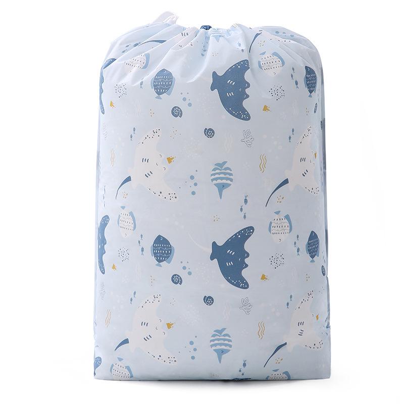 Large Capacity Duvet Storage Bag with Drawstring, Foldable, Dustproof, and Moistureproof for Clothes and Quilts