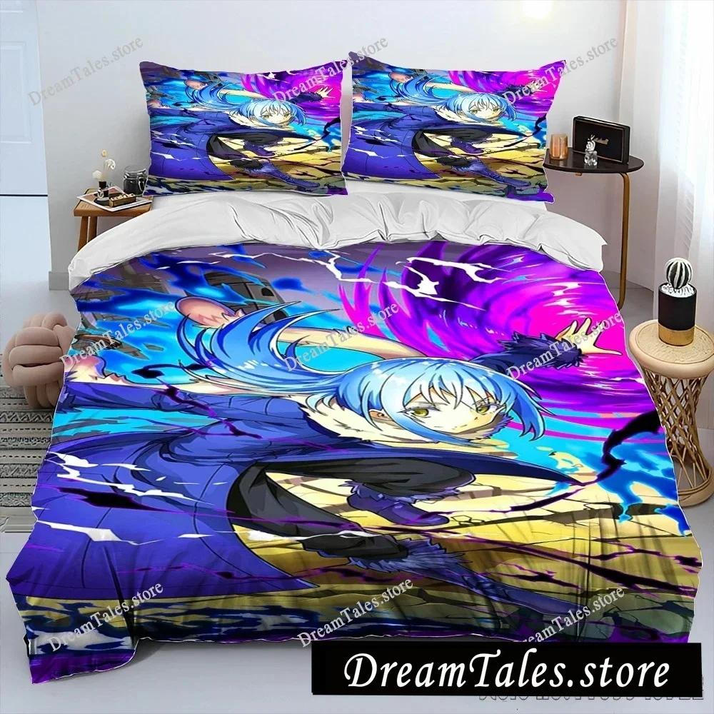 I Got Reincarnated As A Slime Cartoon Poster Sheets Quilt Covers Bedding Dormitory Sheets Bedding Set Soft Warm Bedding Set963