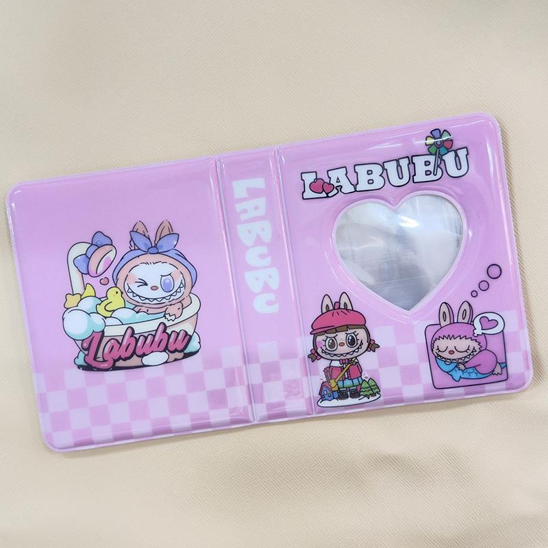 

Мультяшный Лабубу Серия 3-дюймовый Мини-альбом для полароидных снимков Холдер для фотокарточек Айдал Биндер Холдер для фотокарточек Коллекционер карточек Защитник для фотографий розовый