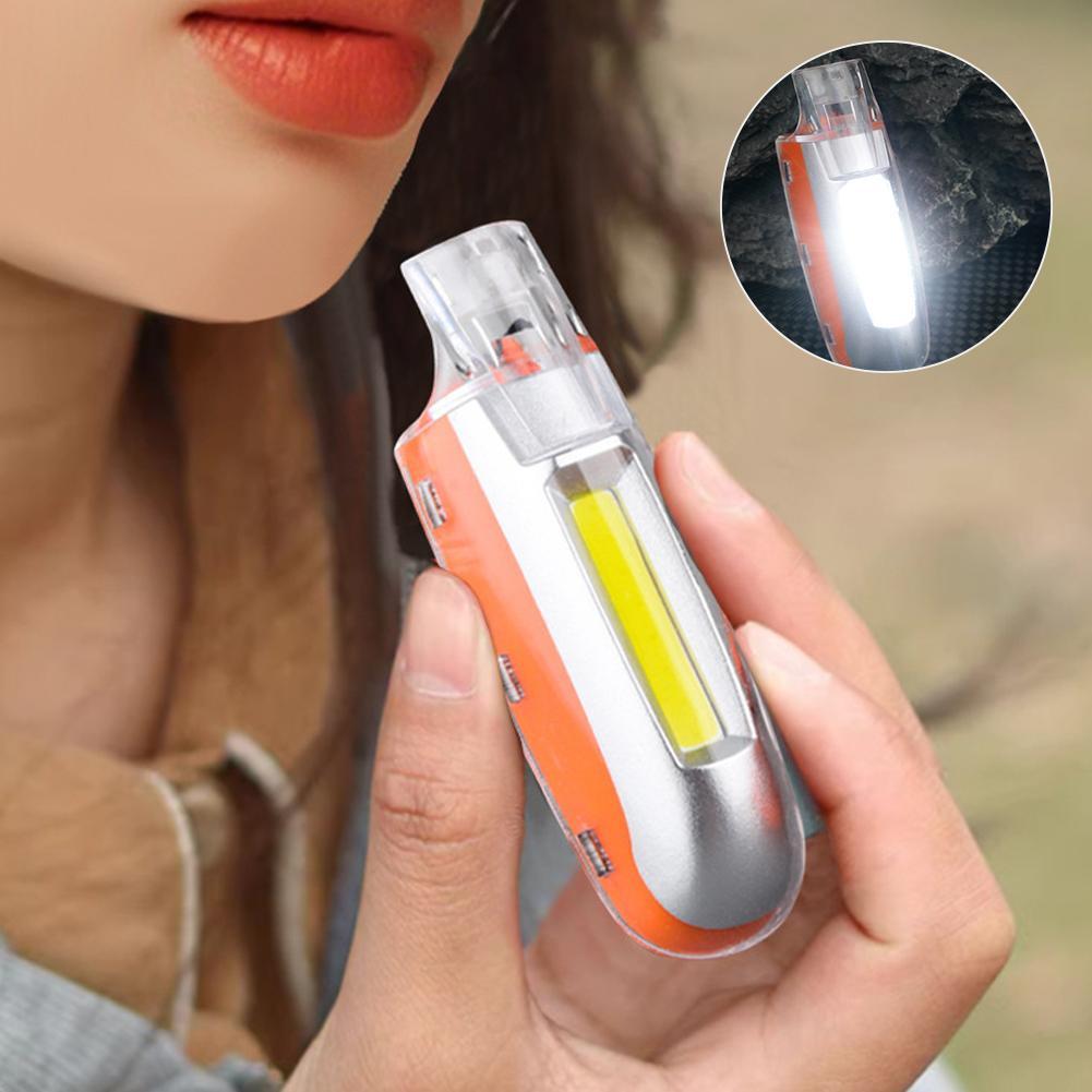 Sifflet Lumineux Multifonctionnel LED Lampe Torche Portative COB pour Camping Réglage 3 Vitesses Lampe Torche Sifflet d'Urgence