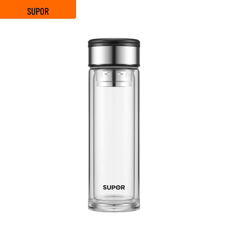 Supor Portable Double-Layer Glass Tea Cup