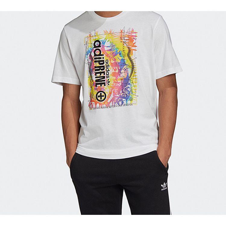 Adidas Originals Adiprene Vintage Print Sports Short Sleeve T-Shirt Men Tops White GD6005