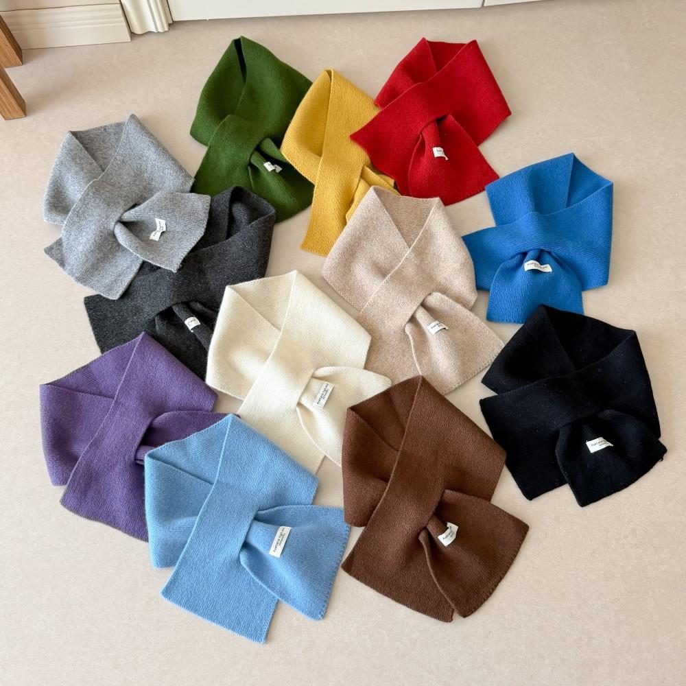 Homemade Australian 111% All-wool Cross-scarf Small Scarf Women's Autumn and Winter Atmosphere Neck Protection Lazy Scarf